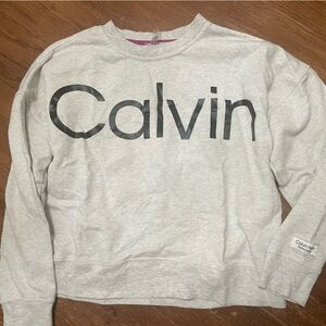 Calvin Klein Light Gray cropped Performance Top